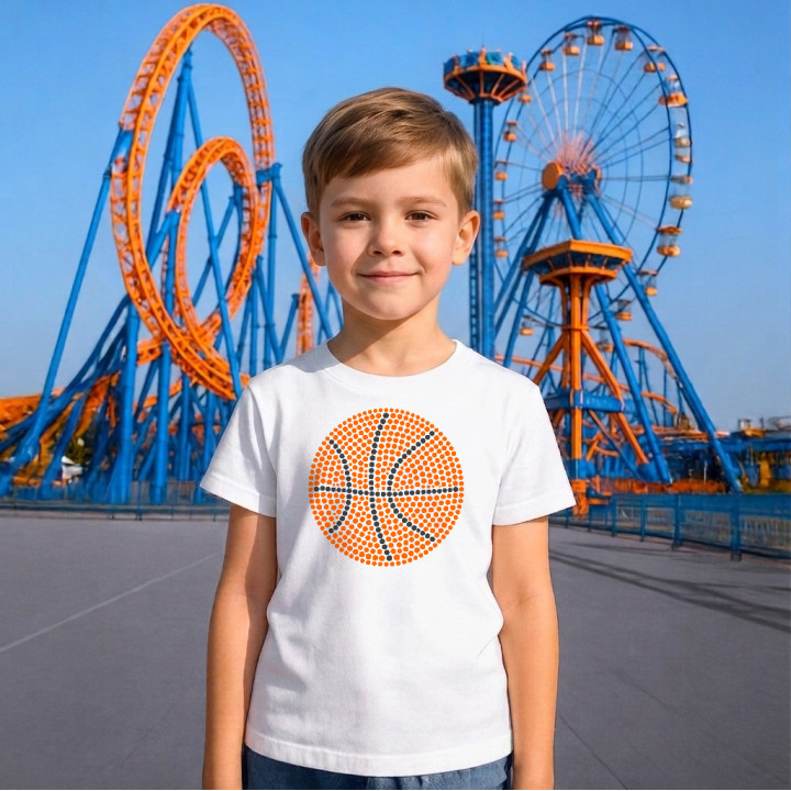Basketbalová lopta z bodiek - deň bodky - detské tričko s potlačou