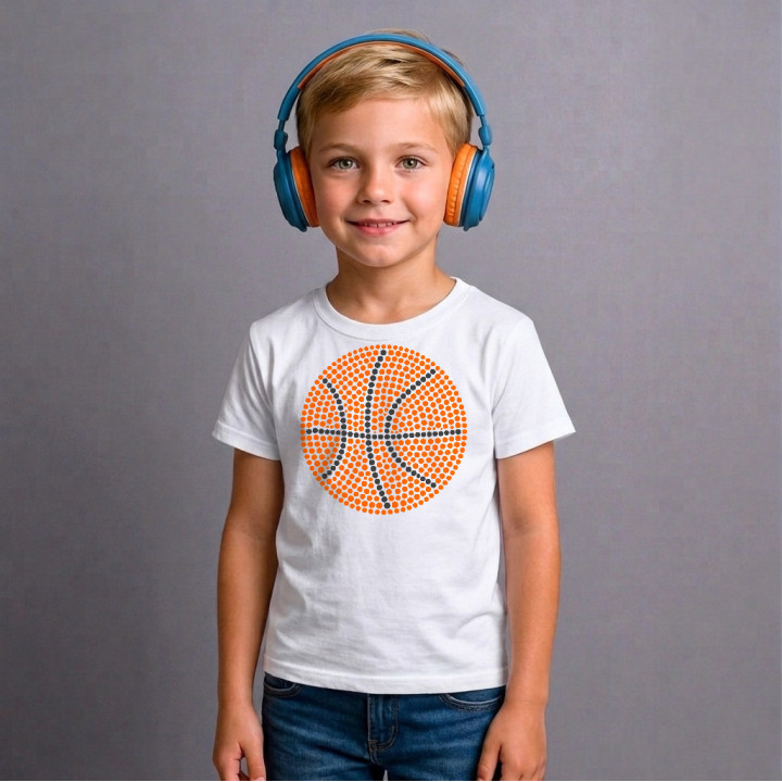 Basketbalová lopta z bodiek - deň bodky - detské tričko s potlačou