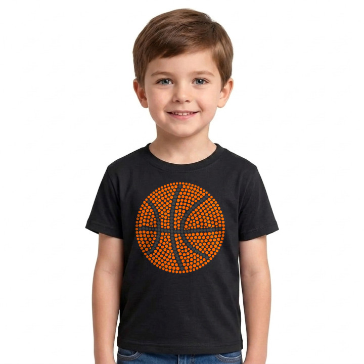 Basketbalová lopta z bodiek - deň bodky - detské tričko s potlačou