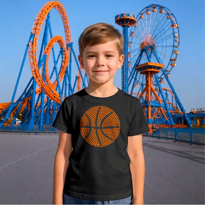 Basketbalová lopta z bodiek - deň bodky - detské tričko s potlačou