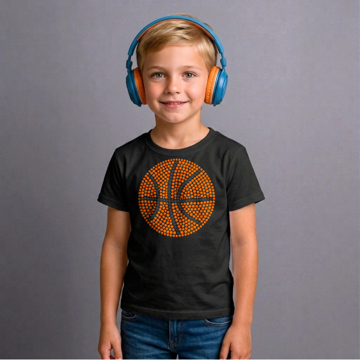 Basketbalová lopta z bodiek - deň bodky - detské tričko s potlačou