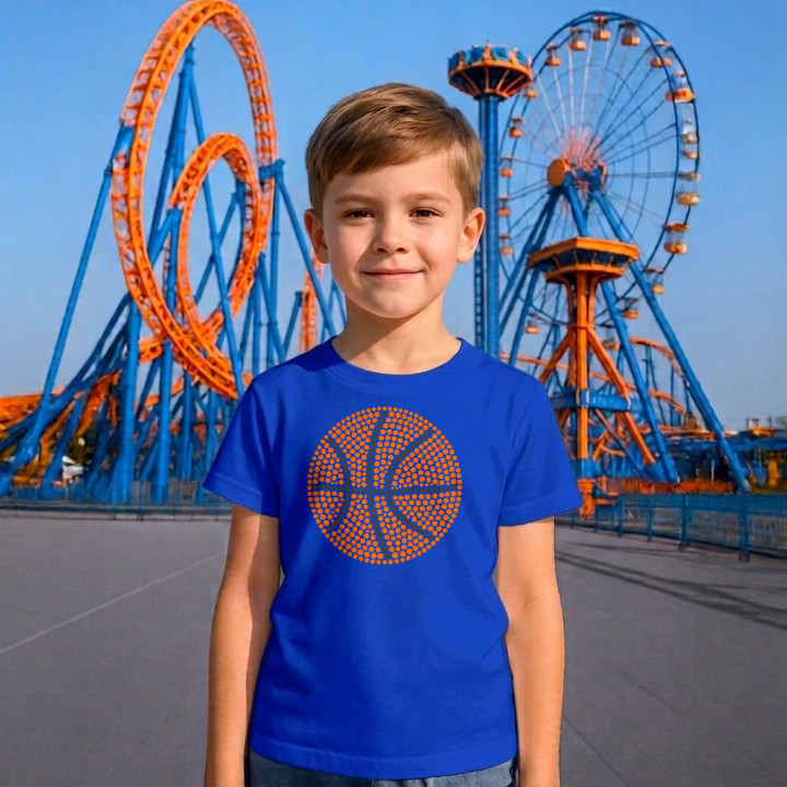 Basketbalová lopta z bodiek - deň bodky - detské tričko s potlačou