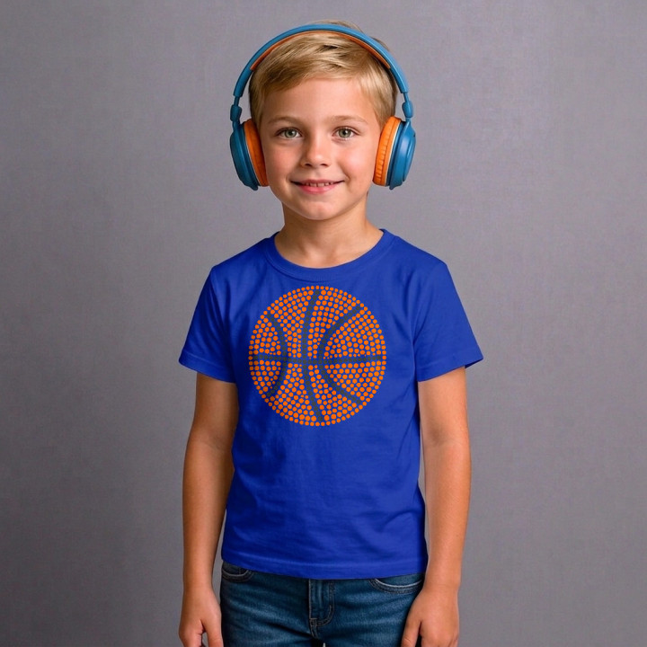 Basketbalová lopta z bodiek - deň bodky - detské tričko s potlačou