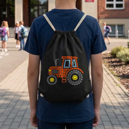 Traktor z bodiek - deň bodky - vak na chrbát s potlačou