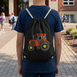 Traktor z bodiek - deň bodky - vak na chrbát s potlačou