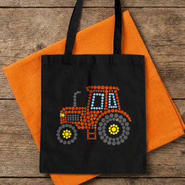 Traktor z bodiek - deň bodky - bavlnená taška s potlačou