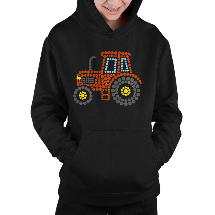 Traktor z bodiek - deň bodky - detská mikina s potlačou