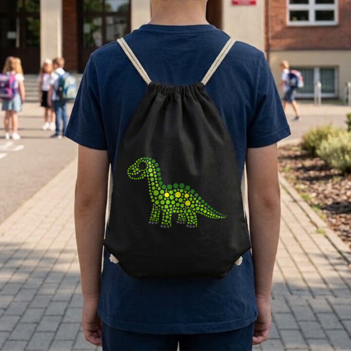 Dinosaurus z bodiek - deň bodky - vak na chrbát s potlačou