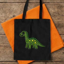 Dinosaurus z bodiek - deň bodky - bavlnená taška s potlačou