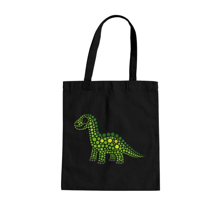 Dinosaurus z bodiek - deň bodky - bavlnená taška s potlačou