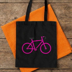 Ružový bicykel z bodiek - deň bodky - bavlnená taška s potlačou