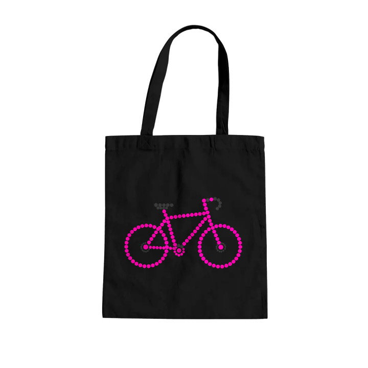 Ružový bicykel z bodiek - deň bodky - bavlnená taška s potlačou