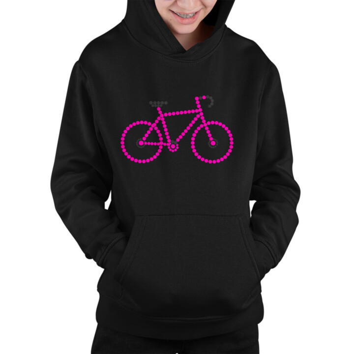 Ružový bicykel z bodiek - deň bodky - detská mikina s potlačou