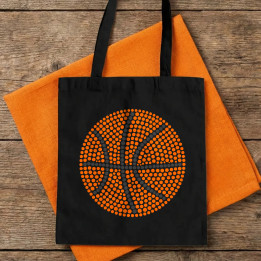 Basketbalová lopta z bodiek - deň bodky - bavlnená taška s potlačou