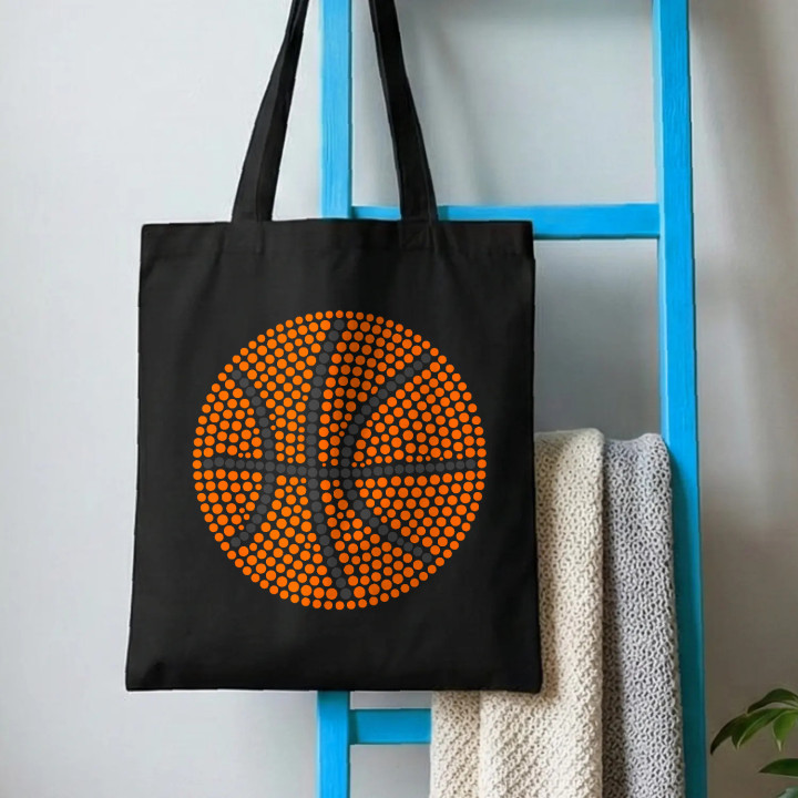 Basketbalová lopta z bodiek - deň bodky - bavlnená taška s potlačou