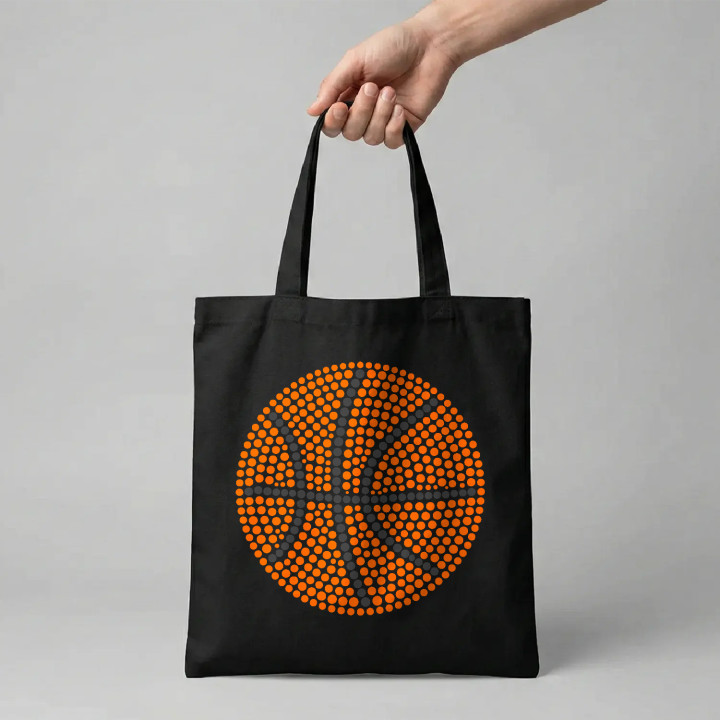 Basketbalová lopta z bodiek - deň bodky - bavlnená taška s potlačou