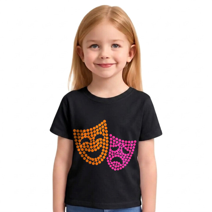 Divadelné masky z bodiek - deň bodky - detské tričko s potlačou
