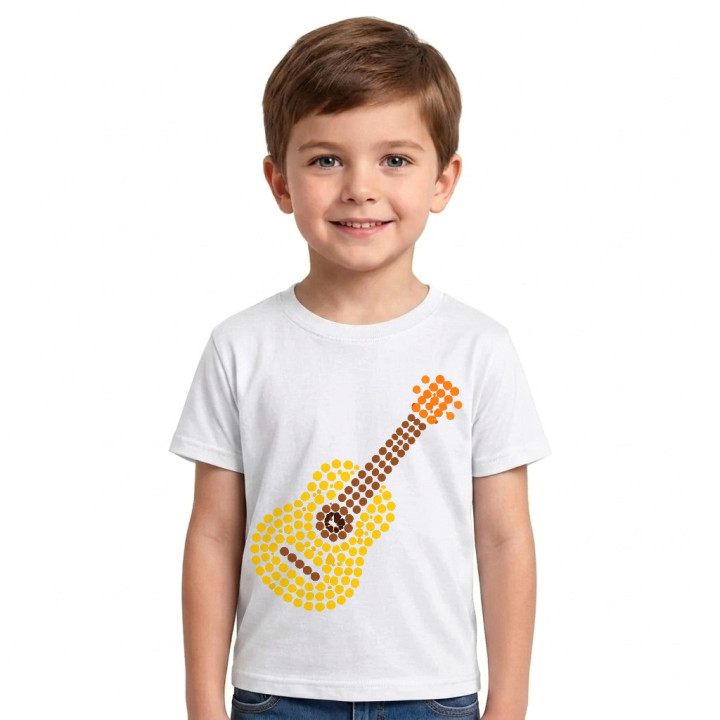 Gitara z bodiek - deň bodky - detské tričko s potlačou