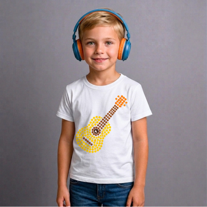 Gitara z bodiek - deň bodky - detské tričko s potlačou