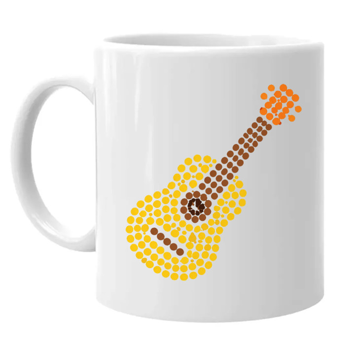 Gitara z bodiek - deň bodky - keramický hrnček s potlačou