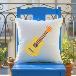 Gitara z bodiek - deň bodky - vankúš s potlačou