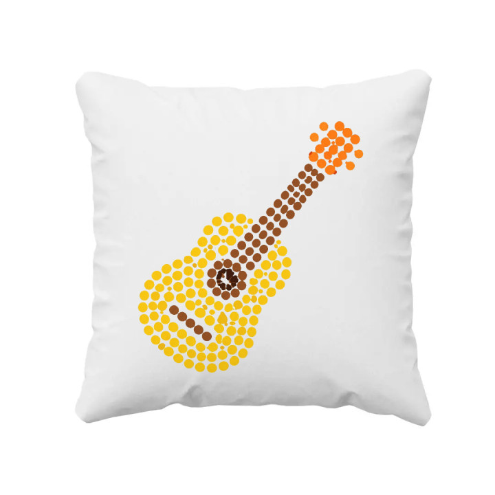 Gitara z bodiek - deň bodky - vankúš s potlačou