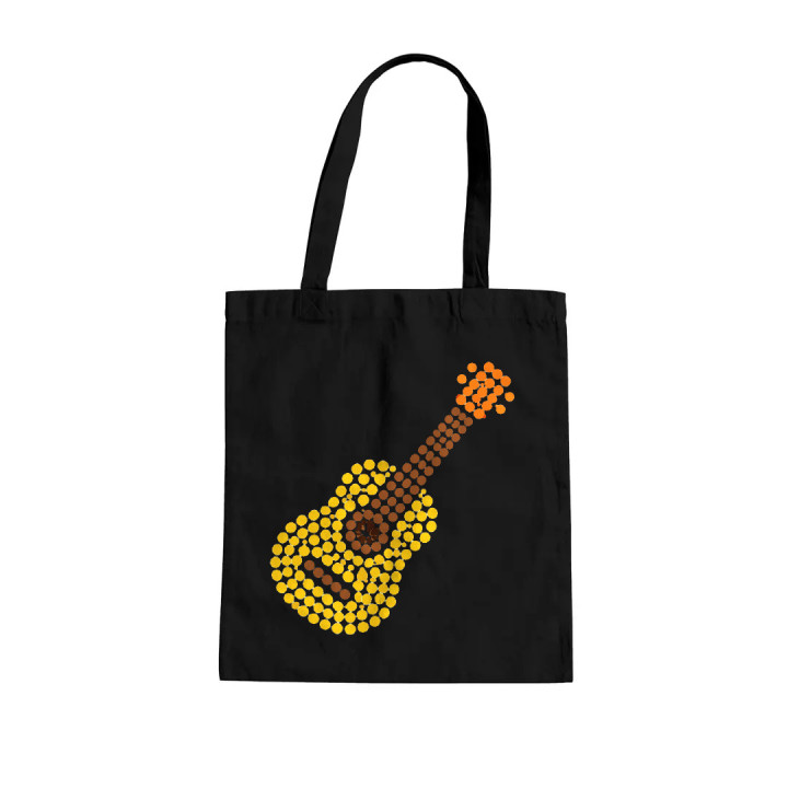 Gitara z bodiek - deň bodky - bavlnená taška s potlačou
