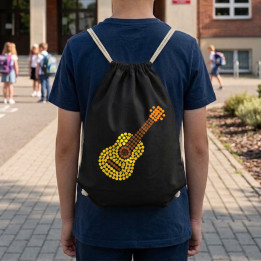 Gitara z bodiek - deň bodky - vak na chrbát s potlačou