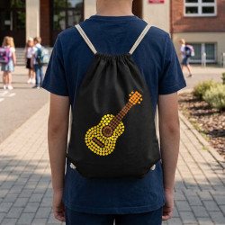 Gitara z bodiek - deň bodky - vak na chrbát s potlačou