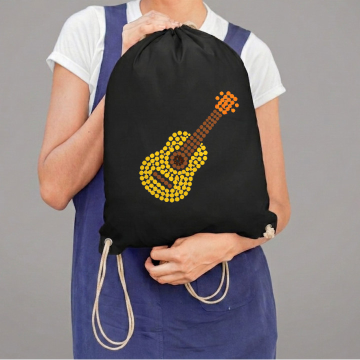 Gitara z bodiek - deň bodky - vak na chrbát s potlačou