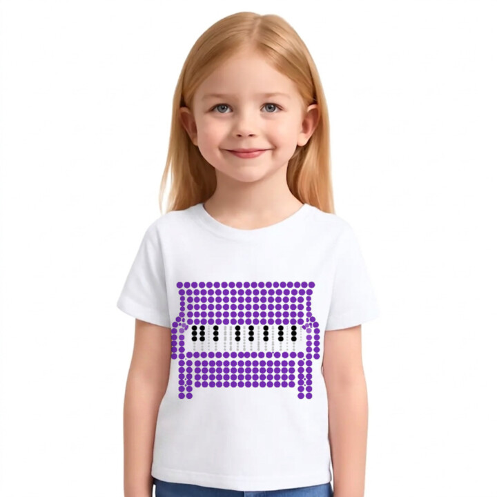 Piano z bodiek - deň bodky - detské tričko s potlačou