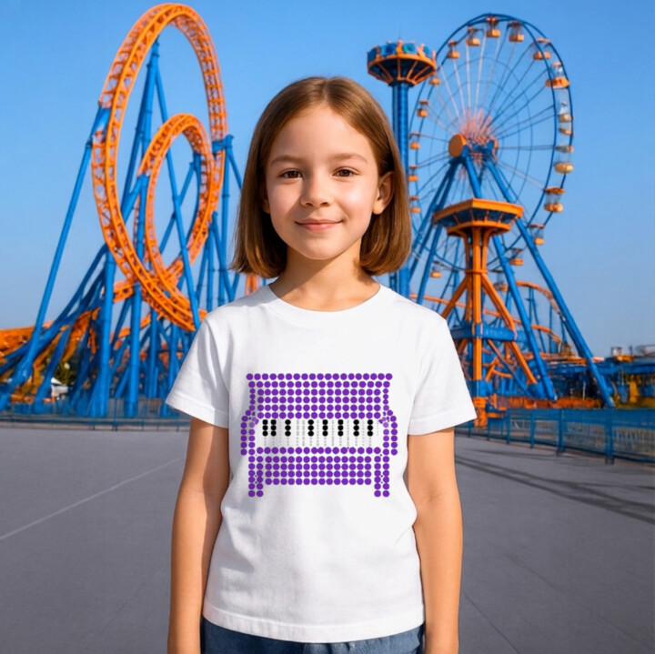 Piano z bodiek - deň bodky - detské tričko s potlačou