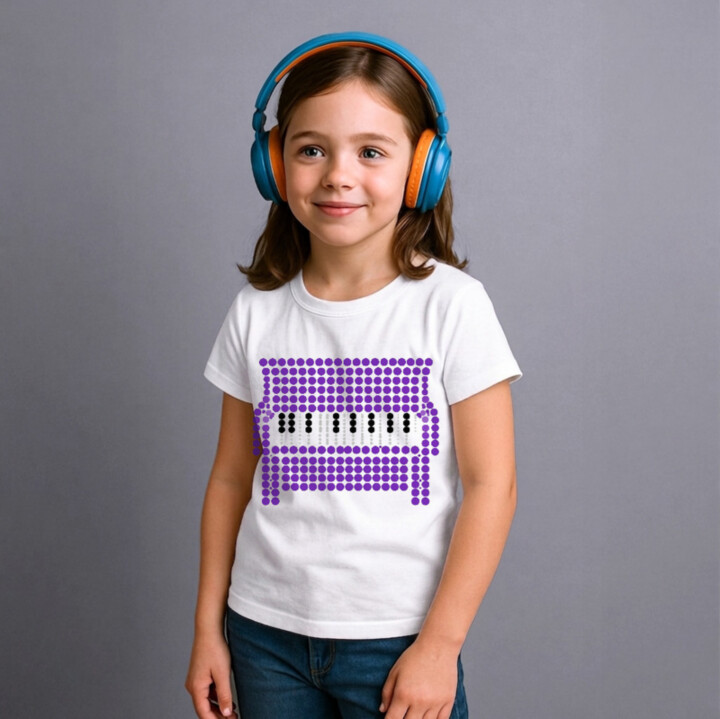 Piano z bodiek - deň bodky - detské tričko s potlačou