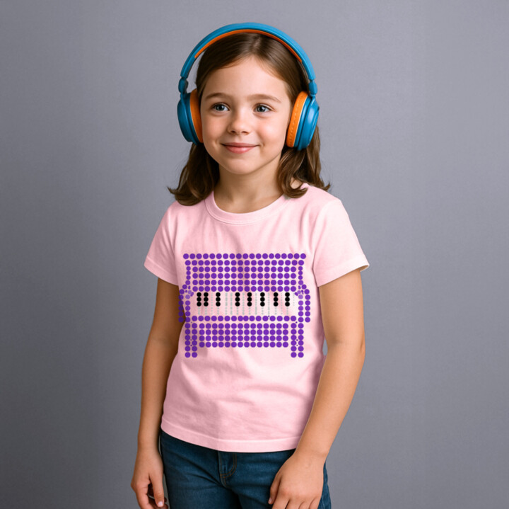 Piano z bodiek - deň bodky - detské tričko s potlačou