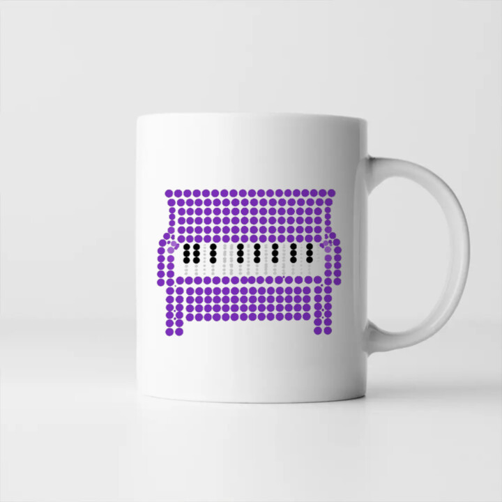 Piano z bodiek - deň bodky - keramický hrnček s potlačou