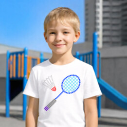 Bedminton z bodiek - deň bodky - detské tričko s potlačou
