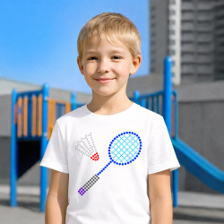 Bedminton z bodiek - deň bodky - detské tričko s potlačou