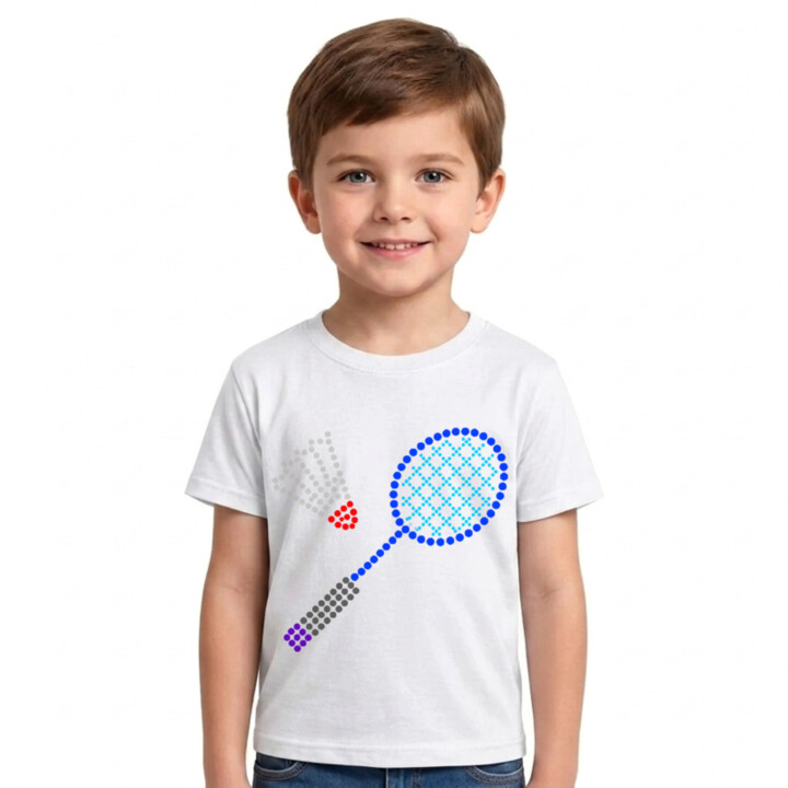 Bedminton z bodiek - deň bodky - detské tričko s potlačou