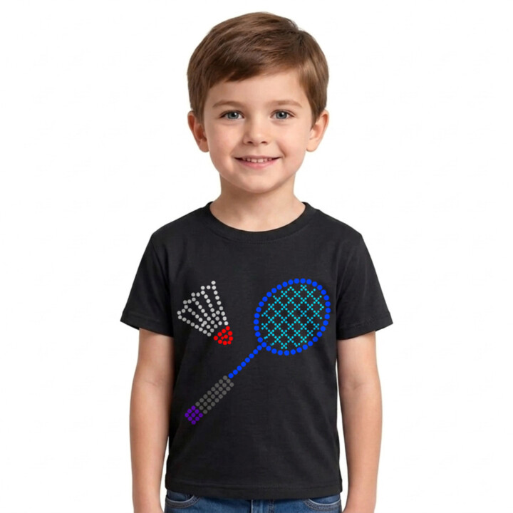 Bedminton z bodiek - deň bodky - detské tričko s potlačou