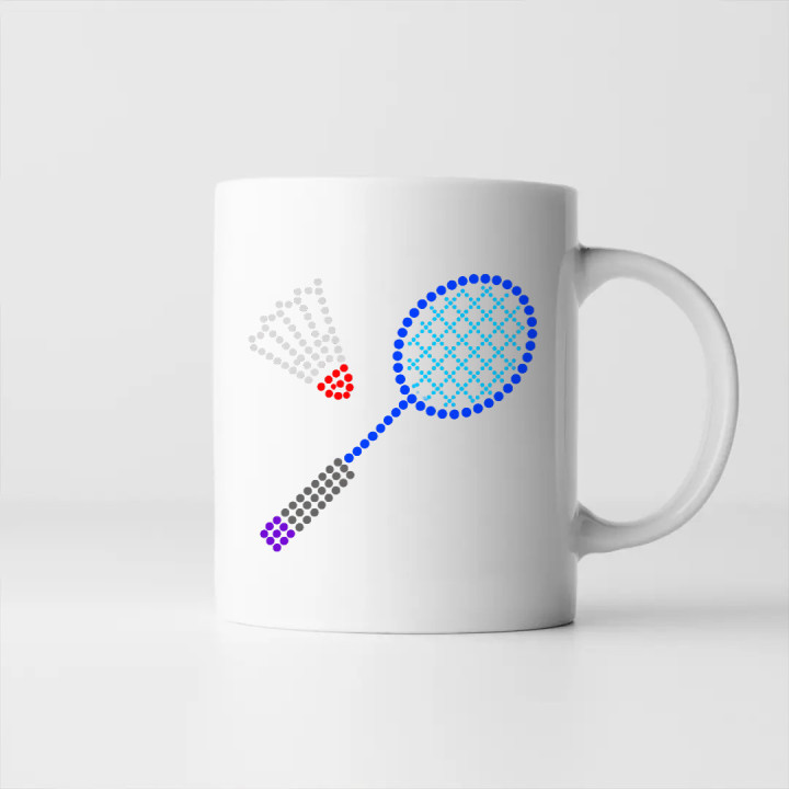 Bedminton z bodiek - deň bodky - keramický hrnček s potlačou