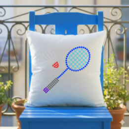 Bedminton z bodiek - deň bodky - vankúš s potlačou