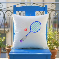 Bedminton z bodiek - deň bodky - vankúš s potlačou
