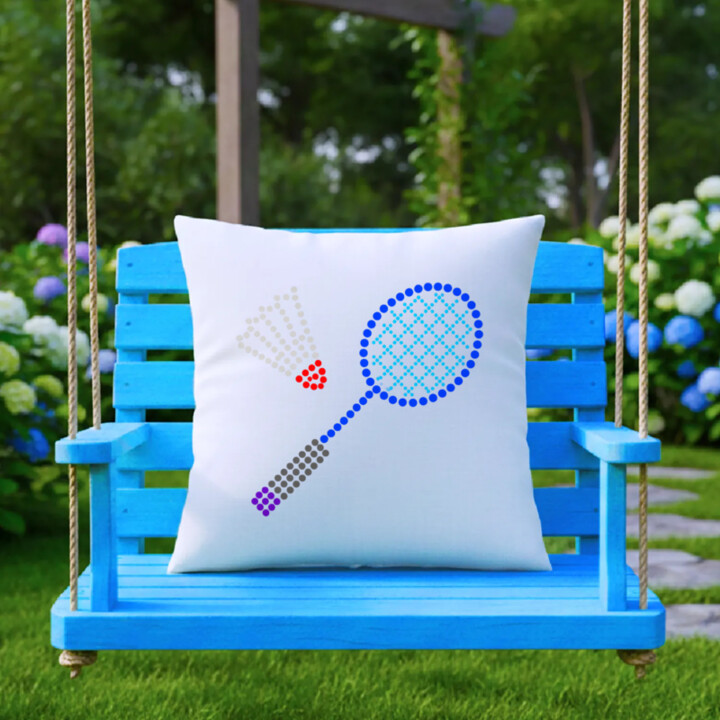 Bedminton z bodiek - deň bodky - vankúš s potlačou