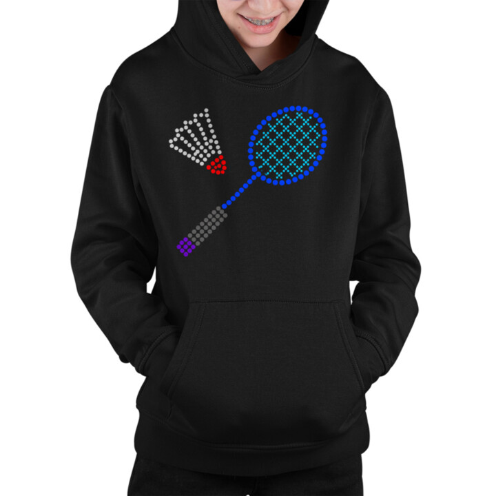 Bedminton z bodiek - deň bodky - detská mikina s potlačou