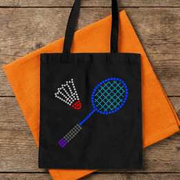 Bedminton z bodiek - deň bodky - bavlnená taška s potlačou