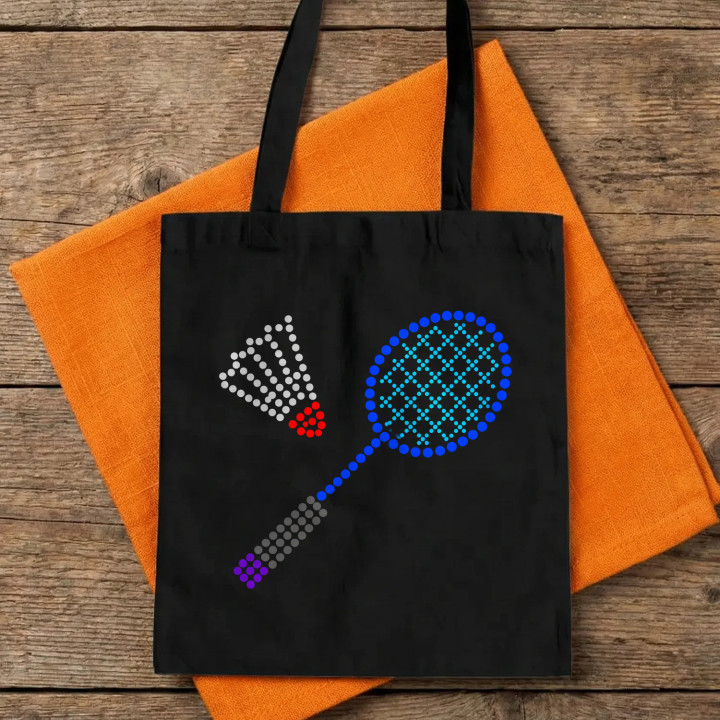Bedminton z bodiek - deň bodky - bavlnená taška s potlačou