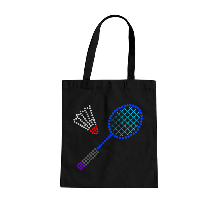 Bedminton z bodiek - deň bodky - bavlnená taška s potlačou