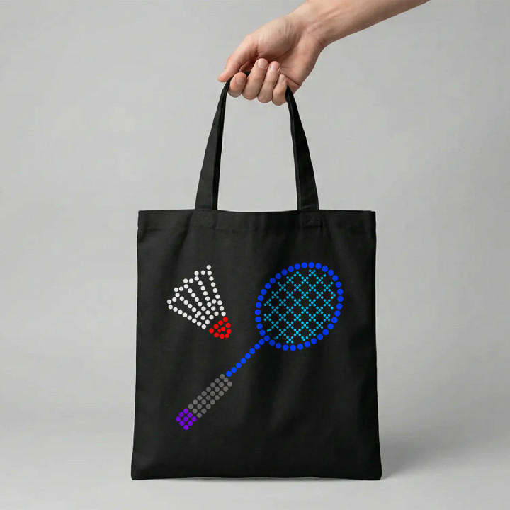 Bedminton z bodiek - deň bodky - bavlnená taška s potlačou