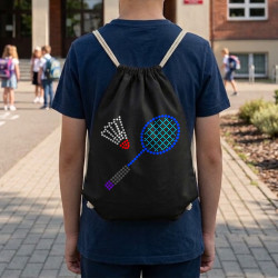 Bedminton z bodiek - deň bodky - vak na chrbát s potlačou