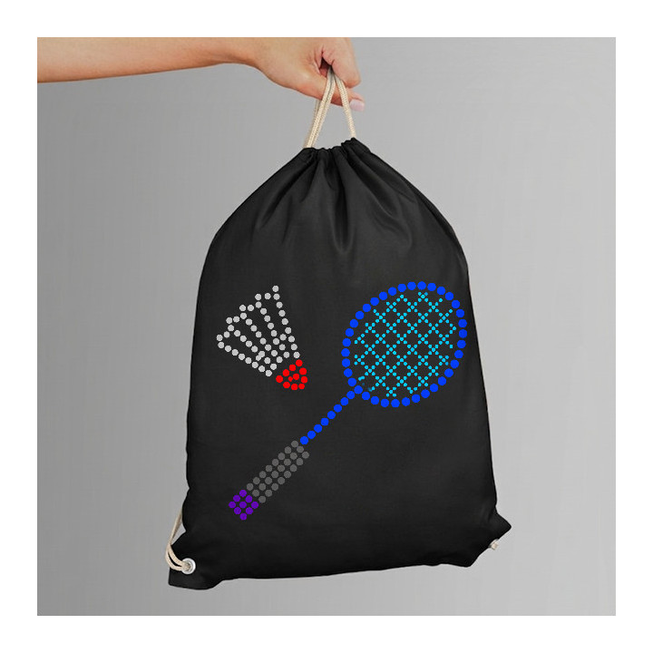 Bedminton z bodiek - deň bodky - vak na chrbát s potlačou